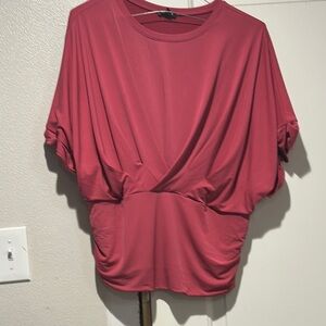 Express Pink Ruched Dolman Sleeve Blouse